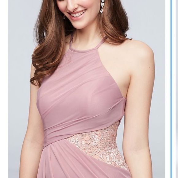 David's Bridal High-Neck Mesh Dress w/ Lace
Inset Bridesmaid/Prom/Formal - Picture 7 of 16